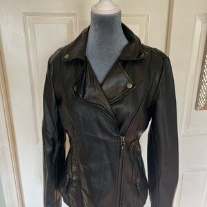 Max Studio Faux Black Leather Jacket